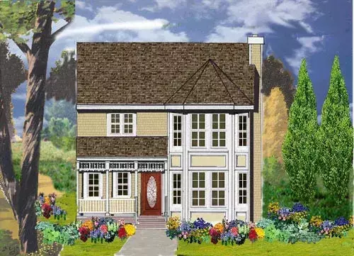 Victorian house plans 43-192 - front exterior, 2,373 sq ft, 4 bed, 2 bath house plans | Monster House Plans