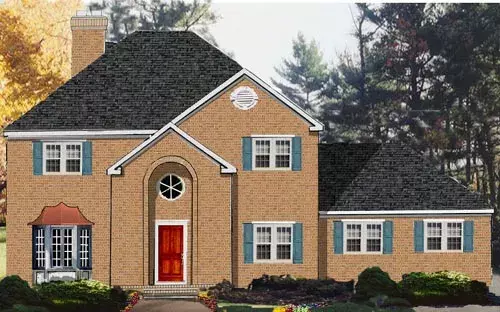 Traditional house plans 43-198 - front exterior, 2,418 sq ft, 4 bed, 2 bath house plans | Monster House Plans
