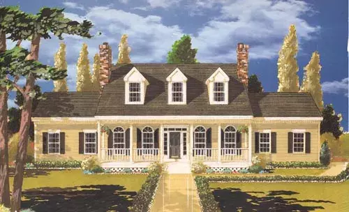 Country house plans 43-202 - front exterior, 2,454 sq ft, 4 bed, 2 bath house plans | Monster House Plans