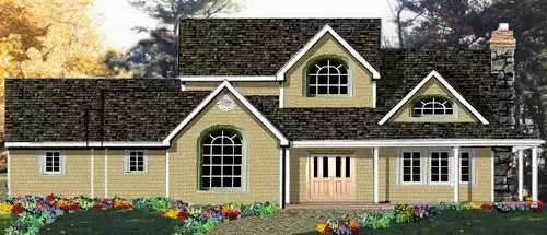 Traditional house plans 43-205 - front exterior, 2,473 sq ft, 4 bed, 2 bath house plans | Monster House Plans