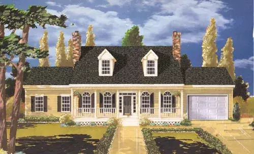 Country house plans 43-206 - front exterior, 2,484 sq ft, 5 bed, 2 bath house plans | Monster House Plans