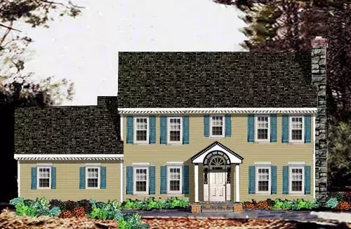 Colonial house plans 43-208 - front exterior, 2,519 sq ft, 4 bed, 2 bath house plans | Monster House Plans