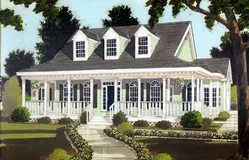 Country house plans 43-209 - front exterior, 2,540 sq ft, 5 bed, 2 bath house plans | Monster House Plans