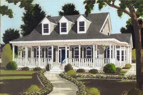 Country house plans 43-211 - front exterior, 2,653 sq ft, 5 bed, 2 bath house plans | Monster House Plans