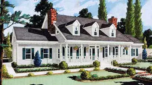 Country house plans 43-212 - front exterior, 2,705 sq ft, 5 bed, 3 bath house plans | Monster House Plans