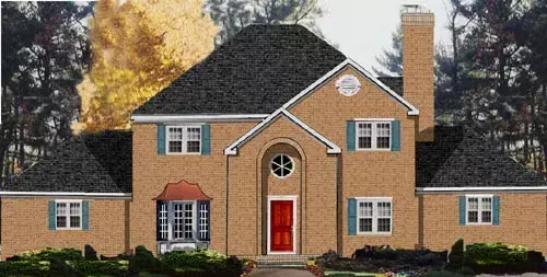 Traditional house plans 43-217 - front exterior, 2,864 sq ft, 6 bed, 3 bath house plans | Monster House Plans