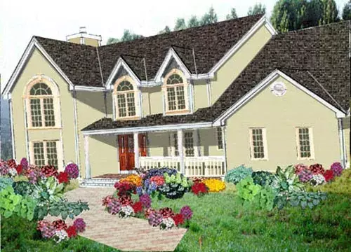 Traditional house plans 43-220 - front exterior, 3,171 sq ft, 4 bed, 2 bath house plans | Monster House Plans