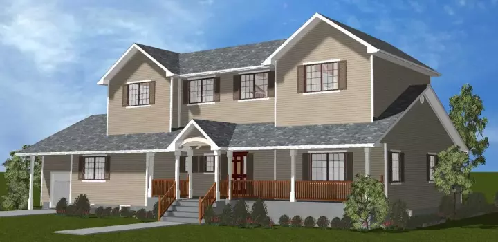 Colonial house plans 43-225 - front exterior, 3,263 sq ft, 5 bed, 4 bath house plans | Monster House Plans