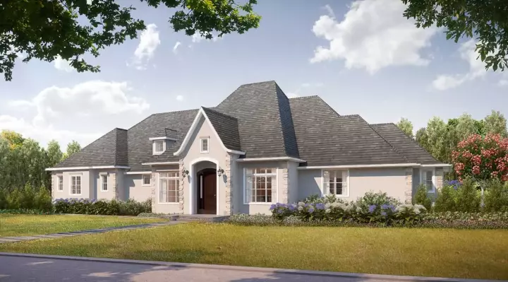 European house plans 43-226 - front exterior, 4,664 sq ft, 6 bed, 6 bath house plans | Monster House Plans