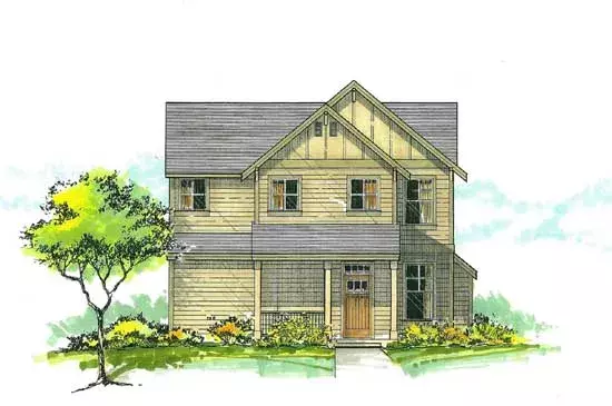 Craftsman house plans 44-459 - front exterior, 1,589 sq ft, 3 bed, 2 bath house plans | Monster House Plans