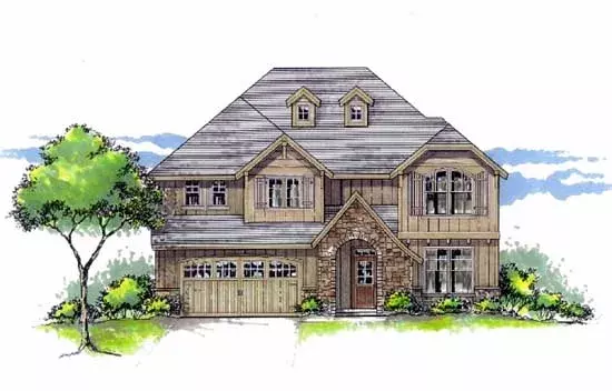 Craftsman house plans 44-466 - front exterior, 3,154 sq ft, 5 bed, 3 bath house plans | Monster House Plans