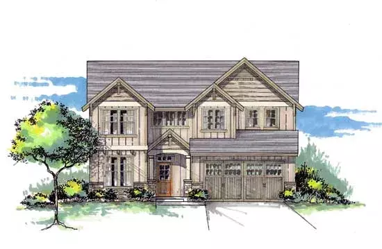 Craftsman house plans 44-468 - front exterior, 3,102 sq ft, 5 bed, 3 bath house plans | Monster House Plans