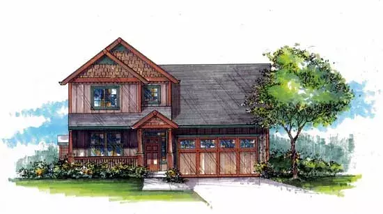 Craftsman house plans 44-471 - front exterior, 2,397 sq ft, 4 bed, 3 bath house plans | Monster House Plans