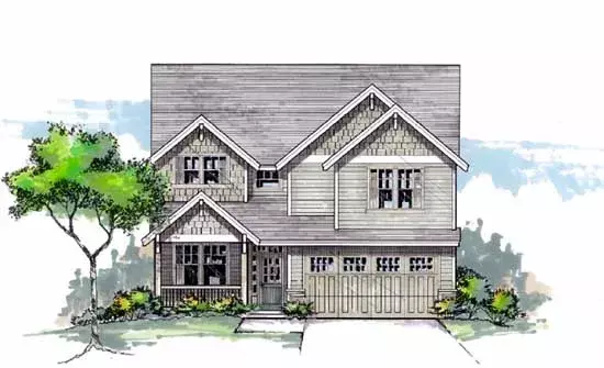 Craftsman house plans 44-474 - front exterior, 2,044 sq ft, 4 bed, 2 bath house plans | Monster House Plans