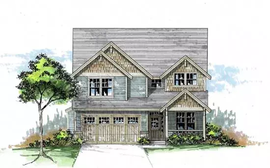 Craftsman house plans 44-475 - front exterior, 2,466 sq ft, 5 bed, 3 bath house plans | Monster House Plans