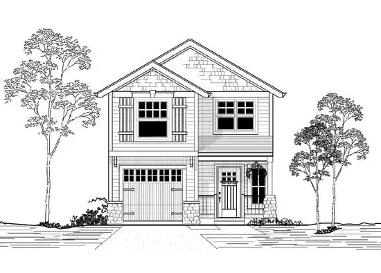 Craftsman house plans 44-477 - front exterior, 1,672 sq ft, 3 bed, 2 bath house plans | Monster House Plans