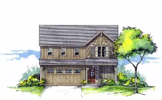 Craftsman house plans 44-483 - front exterior, 2,648 sq ft, 4 bed, 2 bath house plans | Monster House Plans