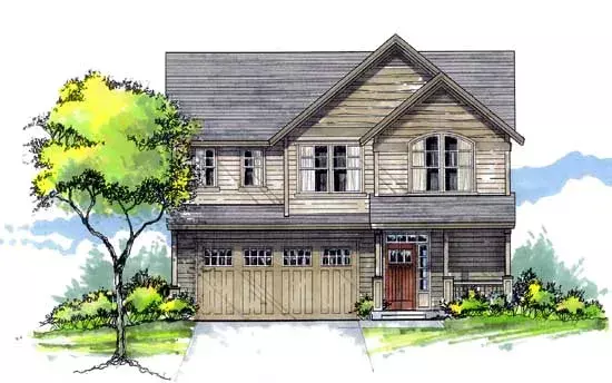 Northwest house plans 44-484 - front exterior, 2,616 sq ft, 4 bed, 2 bath house plans | Monster House Plans