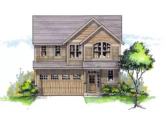 Northwest house plans 44-487 - front exterior, 2,371 sq ft, 4 bed, 2 bath house plans | Monster House Plans