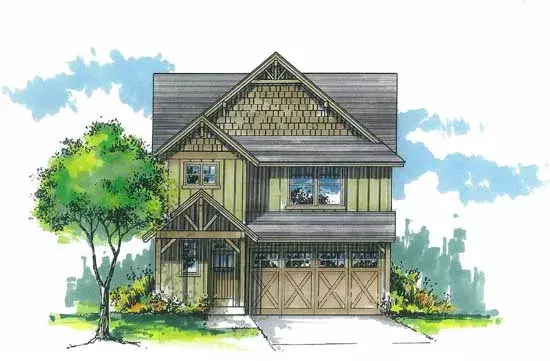 Craftsman house plans 44-488 - front exterior, 2,132 sq ft, 4 bed, 2 bath house plans | Monster House Plans