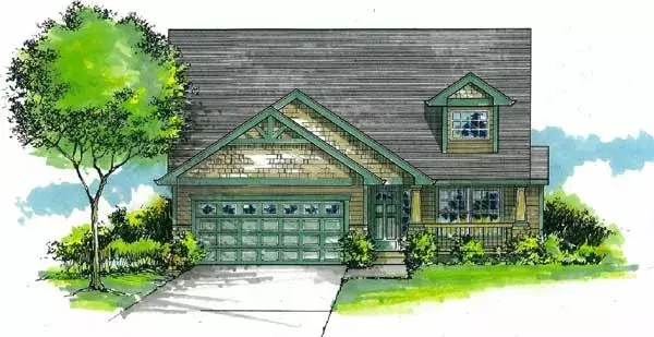 Craftsman house plans 44-489 - front exterior, 2,567 sq ft, 3 bed, 2 bath house plans | Monster House Plans