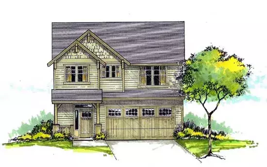 Craftsman house plans 44-501 - front exterior, 1,753 sq ft, 3 bed, 2 bath house plans | Monster House Plans