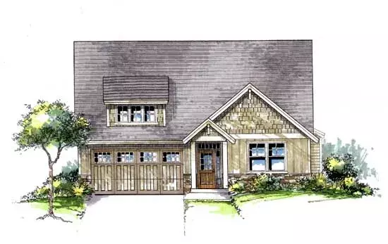 Bungalow house plans 44-502 - front exterior, 2,383 sq ft, 3 bed, 3 bath house plans | Monster House Plans