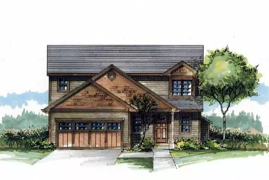 Craftsman house plans 44-508 - front exterior, 1,460 sq ft, 3 bed, 2 bath house plans | Monster House Plans