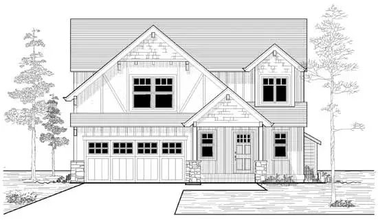 Craftsman house plans 44-509 - front exterior, 1,698 sq ft, 3 bed, 2 bath house plans | Monster House Plans