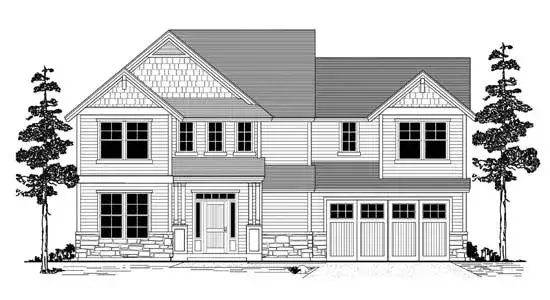 Craftsman house plans 44-512 - front exterior, 2,211 sq ft, 3 bed, 2 bath house plans | Monster House Plans