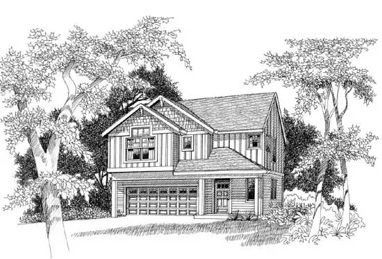 Craftsman house plans 44-526 - front exterior, 1,927 sq ft, 3 bed, 2 bath house plans | Monster House Plans