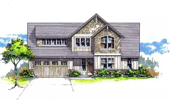 Craftsman house plans 44-530 - front exterior, 2,479 sq ft, 4 bed, 2 bath house plans | Monster House Plans