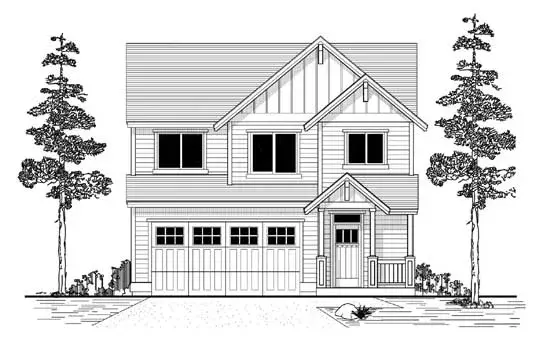 Craftsman house plans 44-531 - front exterior, 1,555 sq ft, 3 bed, 2 bath house plans | Monster House Plans