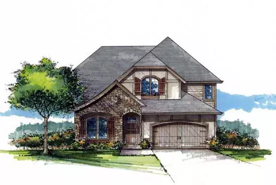French Country house plans 44-538 - front exterior, 2,335 sq ft, 3 bed, 2 bath house plans | Monster House Plans