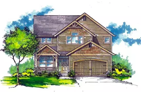Craftsman house plans 44-540 - front exterior, 2,413 sq ft, 3 bed, 2 bath house plans | Monster House Plans