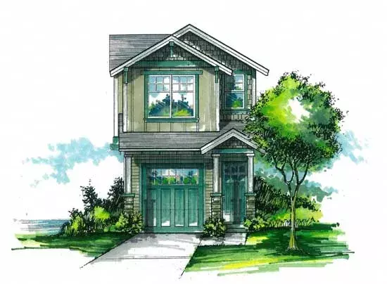 Craftsman house plans 44-550 - front exterior, 1,564 sq ft, 3 bed, 2 bath house plans | Monster House Plans