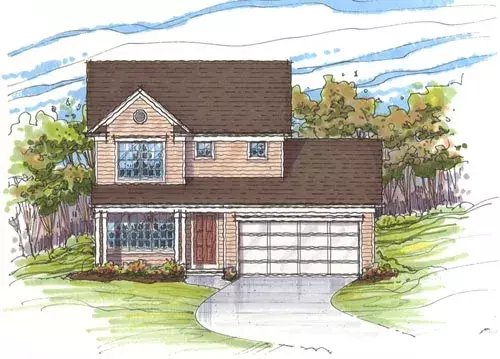 Traditional house plans 45-102 - front exterior, 1,680 sq ft, 3 bed, 1 bath house plans | Monster House Plans