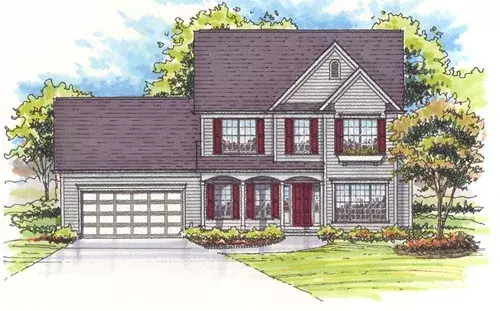 Colonial house plans 45-104 - front exterior, 1,830 sq ft, 3 bed, 2 bath house plans | Monster House Plans