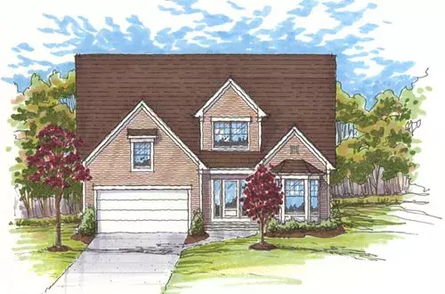 Colonial house plans 45-107 - front exterior, 2,000 sq ft, 3 bed, 2 bath house plans | Monster House Plans