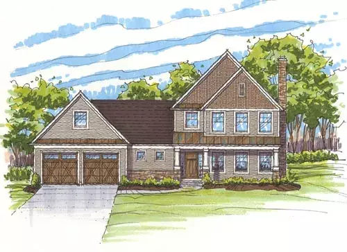 Craftsman house plans 45-115 - front exterior, 2,324 sq ft, 3 bed, 2 bath house plans | Monster House Plans