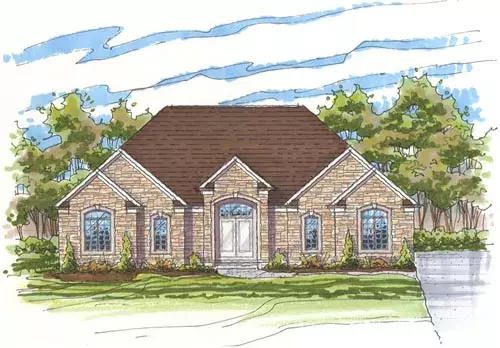 Traditional house plans 45-117 - front exterior, 2,389 sq ft, 4 bed, 2 bath house plans | Monster House Plans