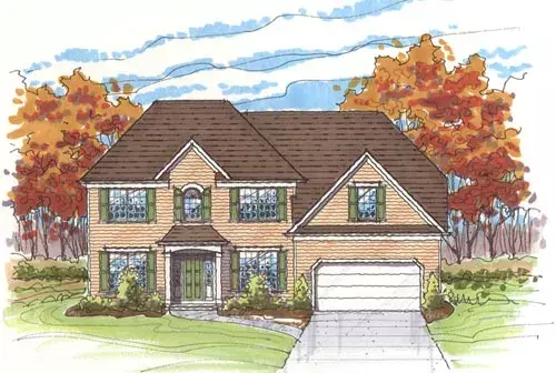 Traditional house plans 45-121 - front exterior, 2,606 sq ft, 4 bed, 2 bath house plans | Monster House Plans