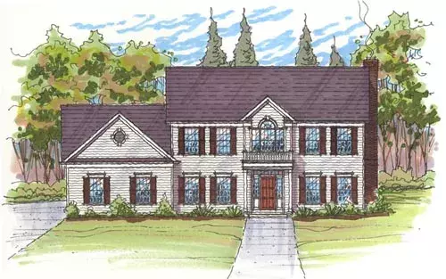 Traditional house plans 45-122 - front exterior, 2,766 sq ft, 3 bed, 2 bath house plans | Monster House Plans