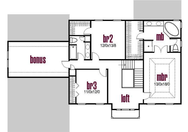 Upper/Second Floor Plan:45-122