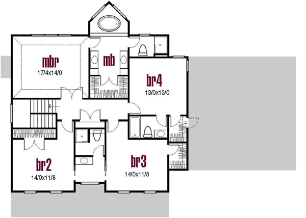 Upper/Second Floor Plan:45-123