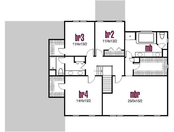 Upper/Second Floor Plan:45-125
