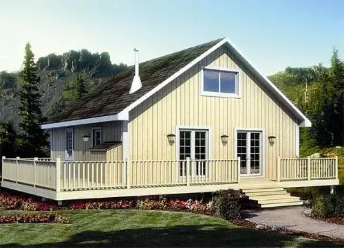 Traditional house plans 46-117 - front exterior, 984 sq ft, 2 bed, 1 bath house plans | Monster House Plans