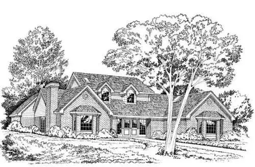 Traditional house plans 46-138 - front exterior, 2,617 sq ft, 3 bed, 3 bath house plans | Monster House Plans