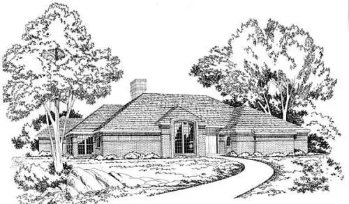 European house plans 46-141 - front exterior, 2,270 sq ft, 3 bed, 2 bath house plans | Monster House Plans