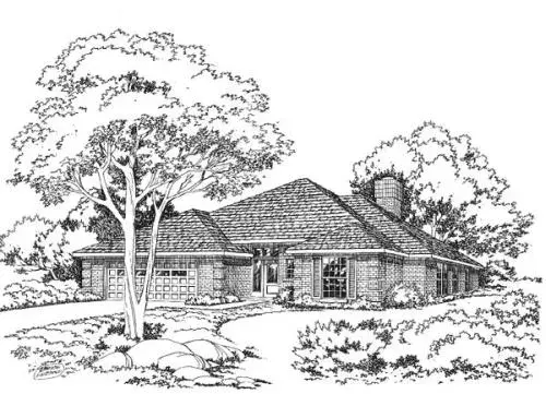 Traditional house plans 46-143 - front exterior, 1,643 sq ft, 3 bed, 2 bath house plans | Monster House Plans